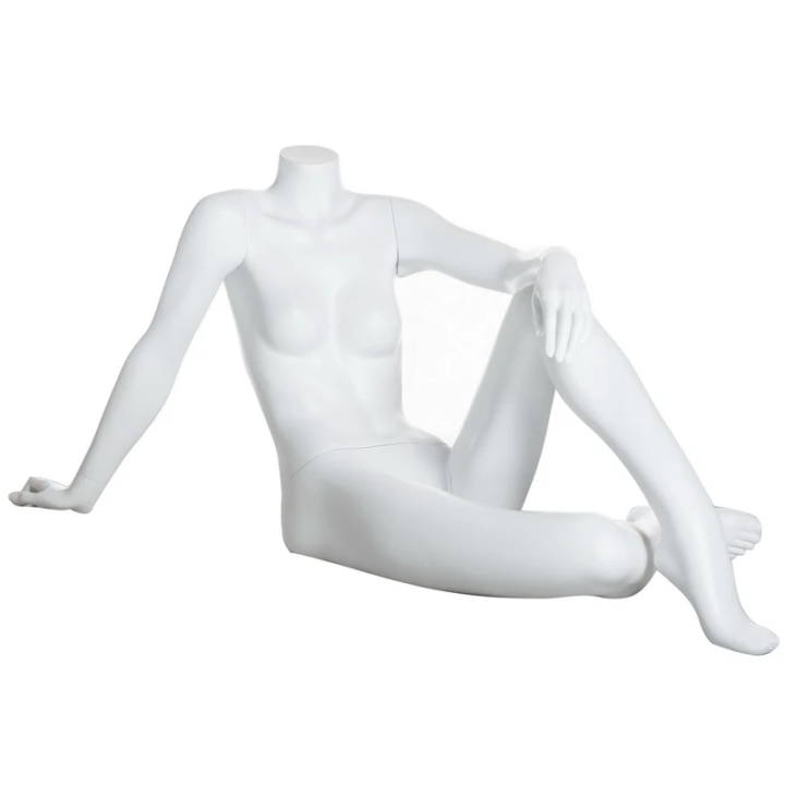 STW029-WT Reclining Headless Seated Female Mannequin Matte White