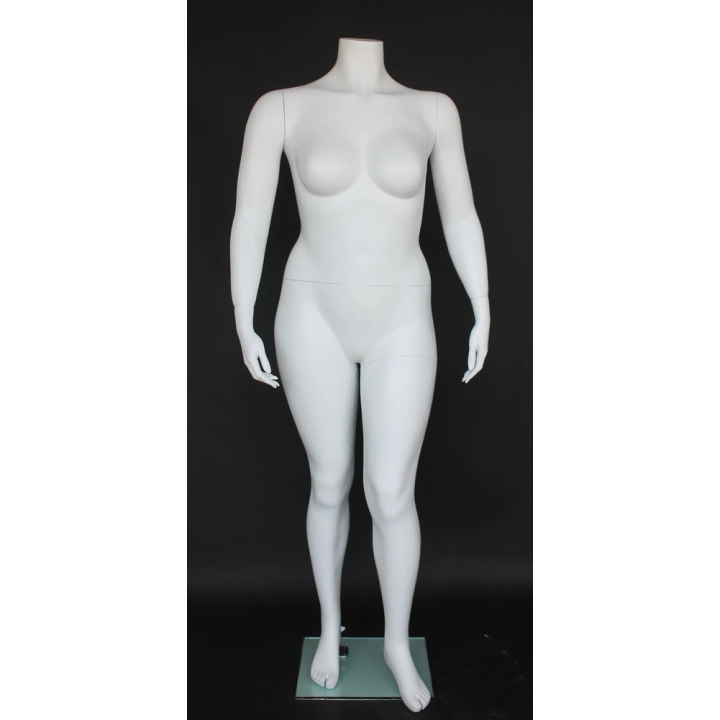 PLUS-1 Matte White Plus size Headless Female Mannequin