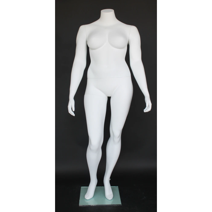 PLUS-2 Matte White Plus size headless Female Mannequin