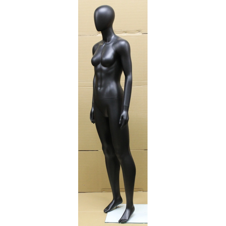 SFW51E-MB - Matte Black Athletic Egg Head Female Mannequin