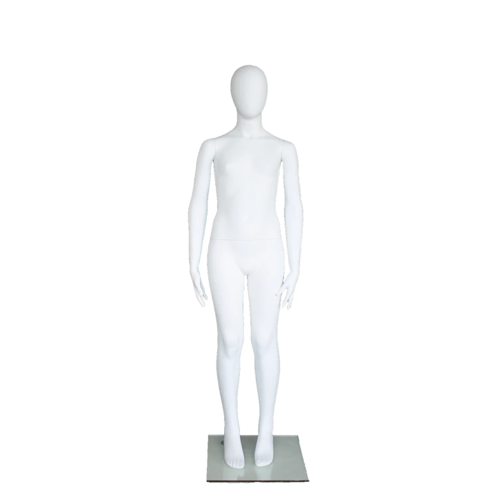 CB16E-WT - 5 ft Matte White Egg Head full body Teenage Mannequin
