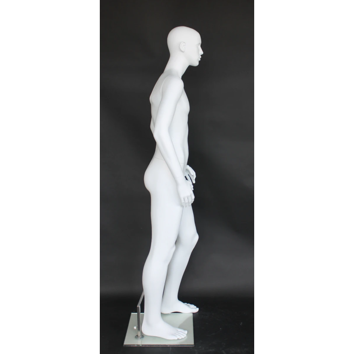 CB19-WT - 5 ft 7 in Featured Face Small Size Male Mannequin Matte White