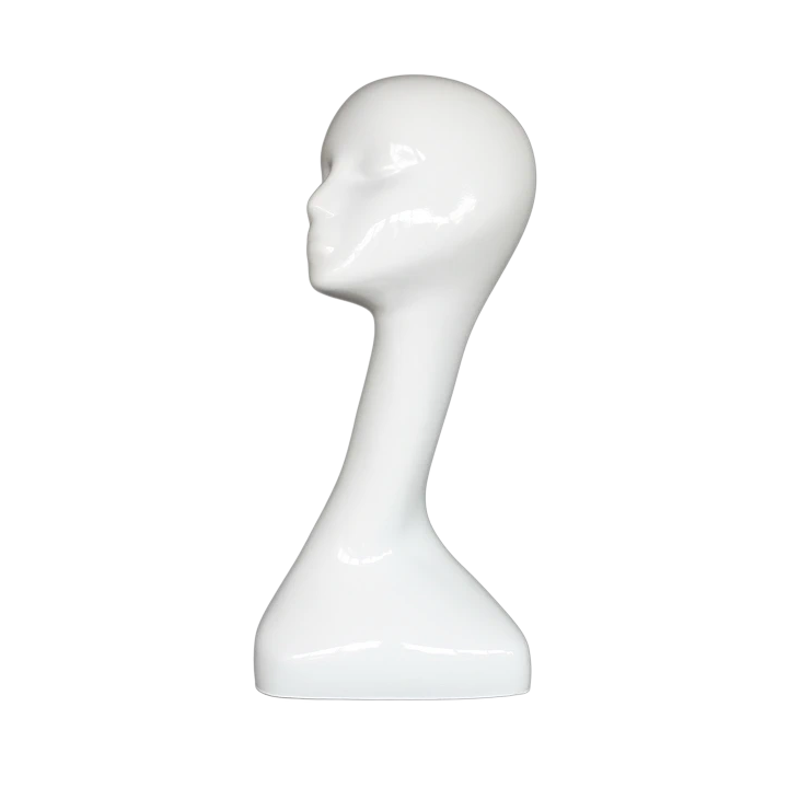 MH51-GW - 19 in Glossy White Abstract Featured Face Head Mannequin