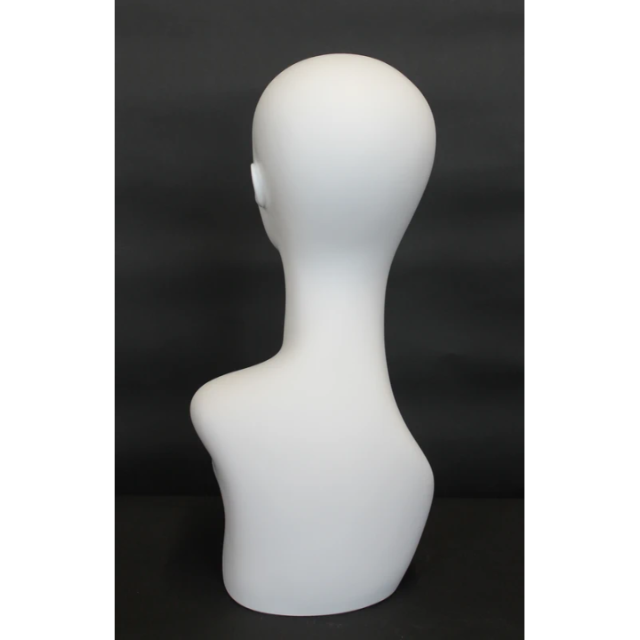 MH1-WT - 19 in Matte White Abstract Face Female Head Mannequin