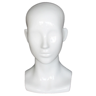 MH53-GW - 13 in H Glossy White Abstract Face Female Head Mannequin