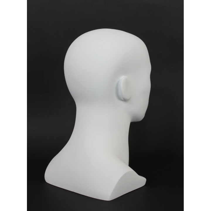 MH8-WT - 14 in H Matte White Abstract Face Male Head Mannequin