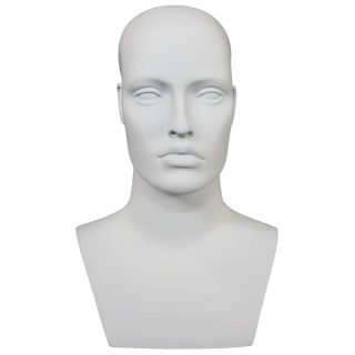 MH27-WT - 15 in H Matte White Featured Face Female Head Mannequin