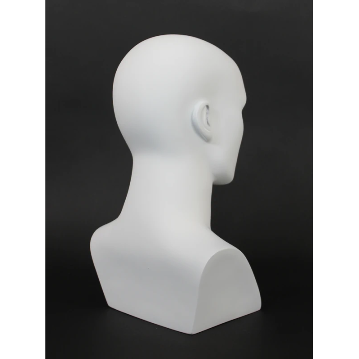 MH27-WT - 15 in H Matte White Featured Face Female Head Mannequin