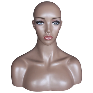 MH5-BK - 19 in African American Face Make up Female Head Mannequin