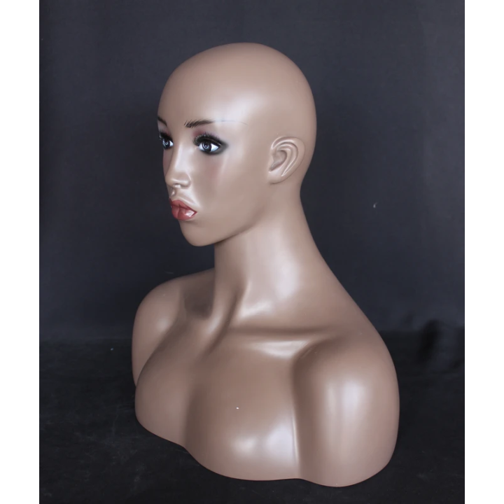 MH5-BK - 19 in African American Face Make up Female Head Mannequin