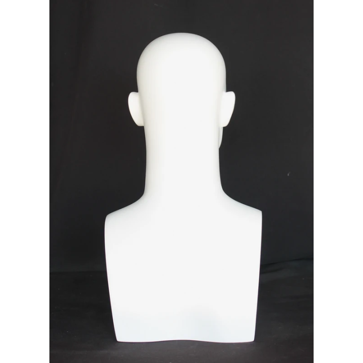 MH9-WT - 19 in Matte White Featured Face Male Head Mannequin