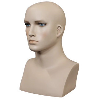 MH7-FT - 16 in Realistic Face Makeup Male Head Mannequin