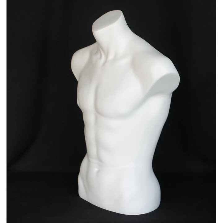 MT15-WT - 27 in Full Round Male Torso Form mannequin Display