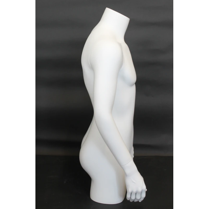 MT2-WT - 36 in 3Q Body Male Torso With Arms Display Form mannequin