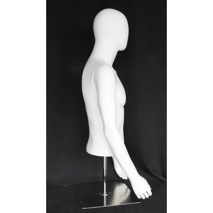 MT66E-WM - 48 in Egg Head Male Torso mannequin with Arms Metal Base