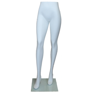 ST001-WT - 46 in Matte White Female Leg Form mannequin with Glass Base
