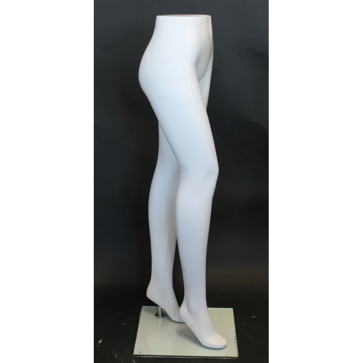 ST001-WT - 46 in Matte White Female Leg Form mannequin with Glass Base