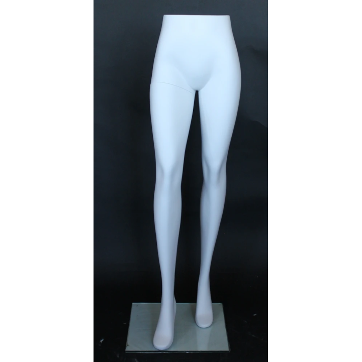 ST001-WT - 46 in Matte White Female Leg Form mannequin with Glass Base