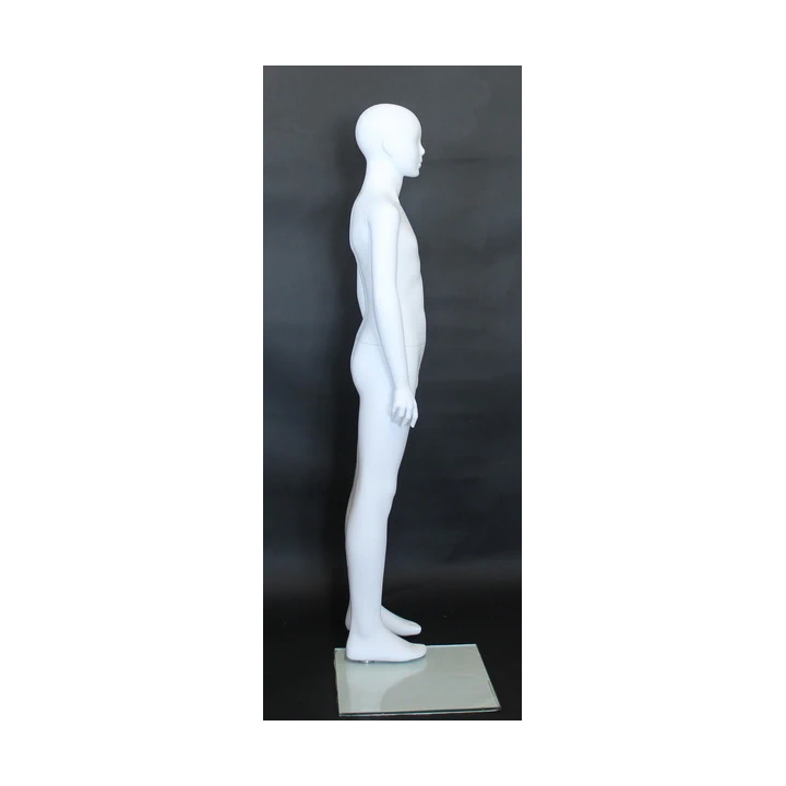 CM10-WT-Abstract Face White colored Unisex full body Child Mannequin 8-10 years