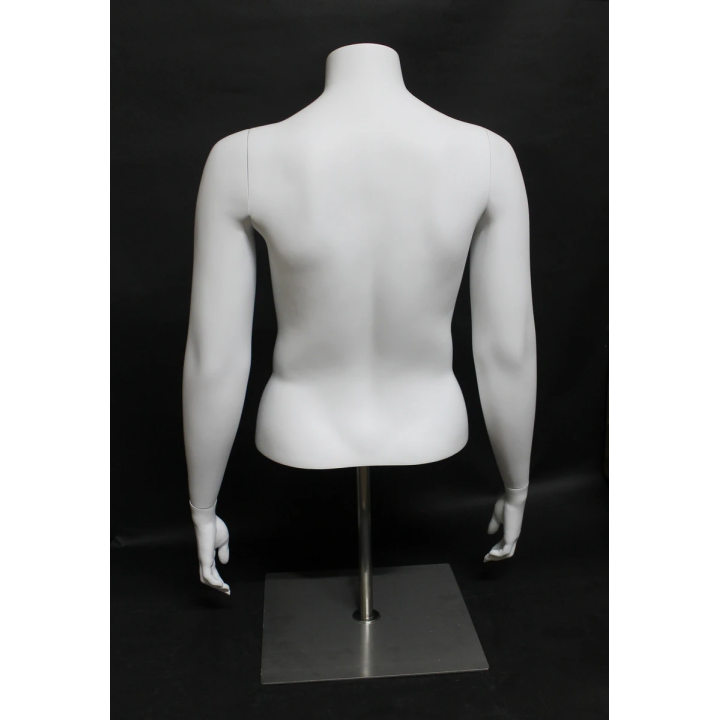 PLUS-5T-WM - 46 in Matte White PLUS Size Female Torso mannequin with Base