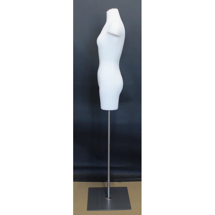 BF4-WM - Size 4/6 Off White Female 3Q Dress form mannequin Metal Base