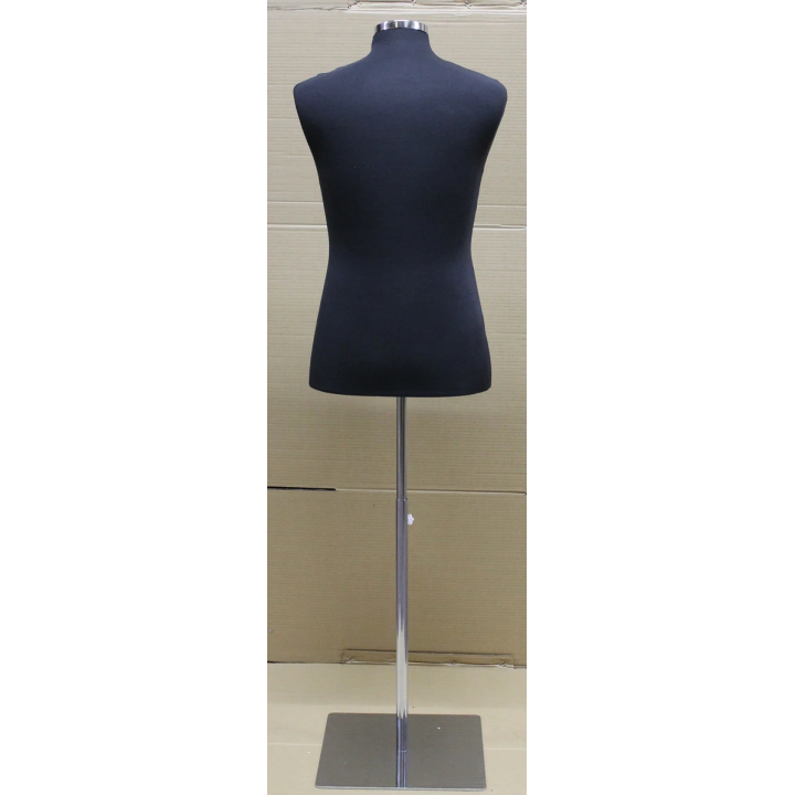 MDF61-BM - Size M Black Male Dress Form Mannequin Metal Neck / Base