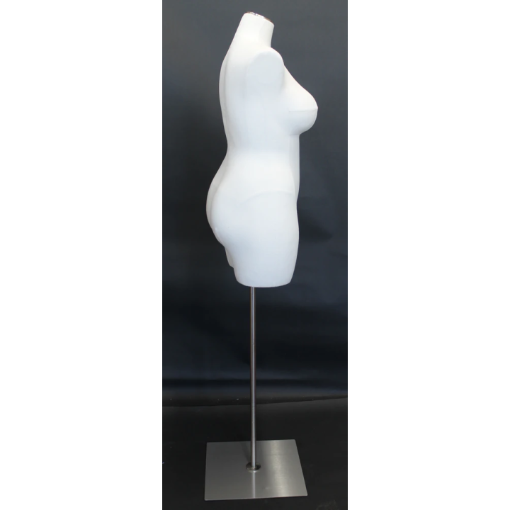 BF16-WM - Size 16/18 PLUS SIZE White Linen Female 3Q Dress form mannequin