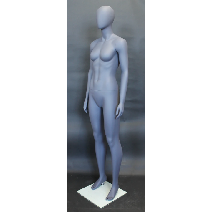 SFW51E-Grey - Matte Grey Athletic Body Egg Head Female Mannequin