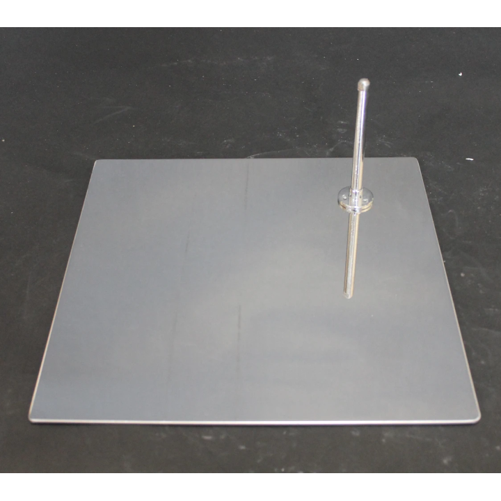 Chrome finished 15x15 in Mannequin Metal base with foot rod