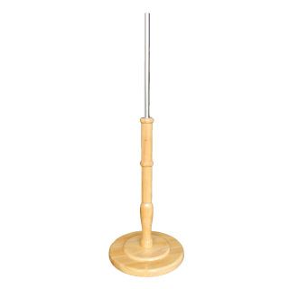 Natural Wooden Round Base with Metal Pole for Dress Form