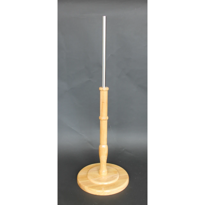 Natural Wooden Round Base with Metal Pole for Dress Form