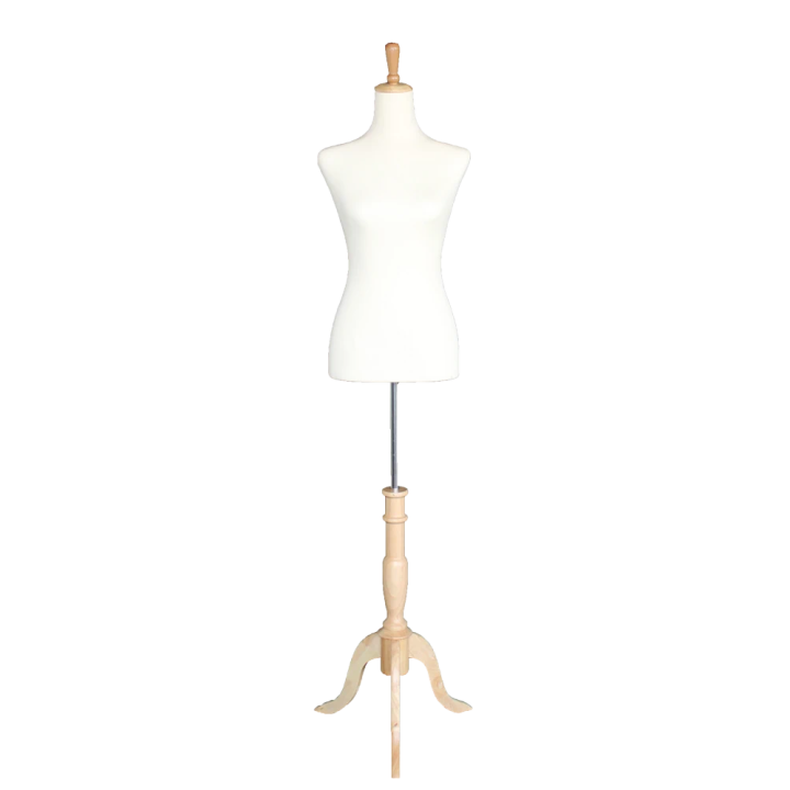 B20-FR - Size 4/6 Female Dress Body form mannequin with wooden tripod base
