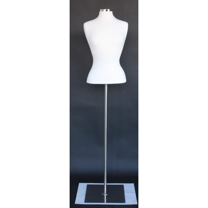 B7-WM - White Size 6/8 Female Blouse Dress form mannequin Metal base