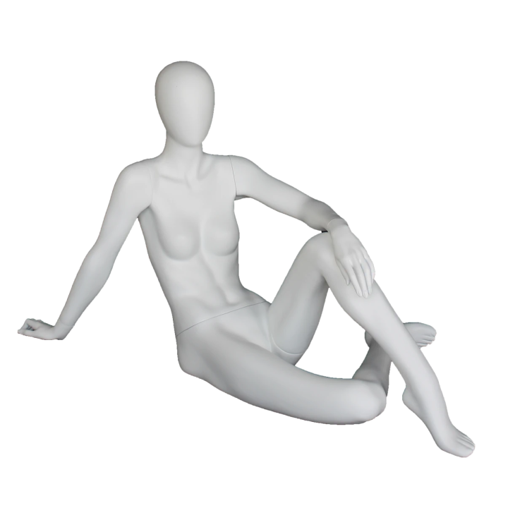 40 in H Egg Head Reclining Sitting Female Mannequin-SFW29E-WT