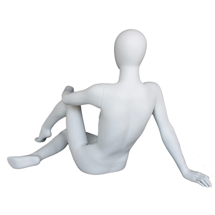 40 in H Egg Head Reclining Sitting Female Mannequin-SFW29E-WT