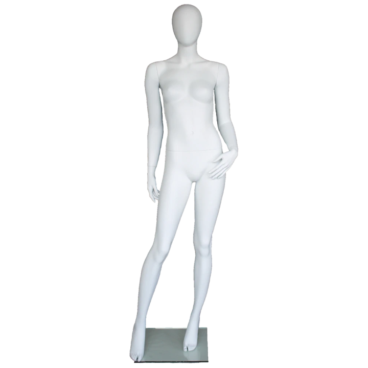 Modern asymmetrical pose Egg Head Female Mannequin -SFW60E-WT