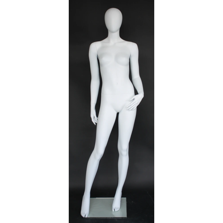 Modern asymmetrical pose Egg Head Female Mannequin -SFW60E-WT