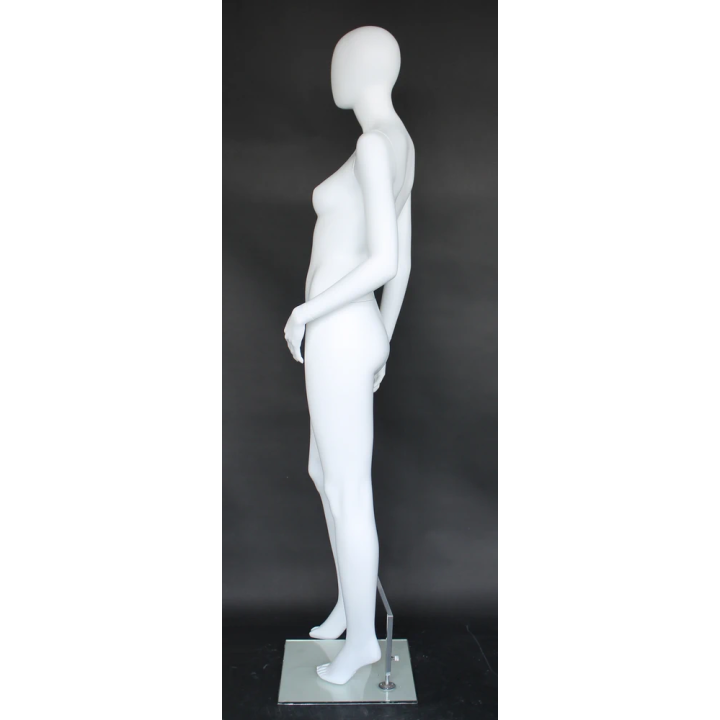 Modern asymmetrical pose Egg Head Female Mannequin -SFW60E-WT
