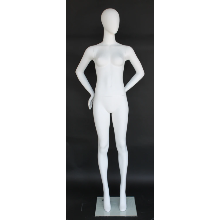 Symmetrical Power Style Egg Head Female Mannequin -SFW66E-WT