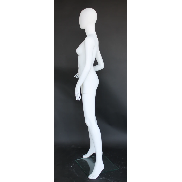 Fluid Silhouette Style Egg Head Female Mannequin -SFW67E-WT