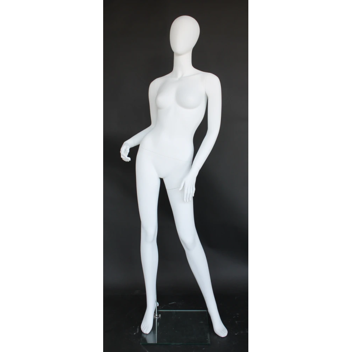 Fluid Silhouette Style Egg Head Female Mannequin -SFW67E-WT