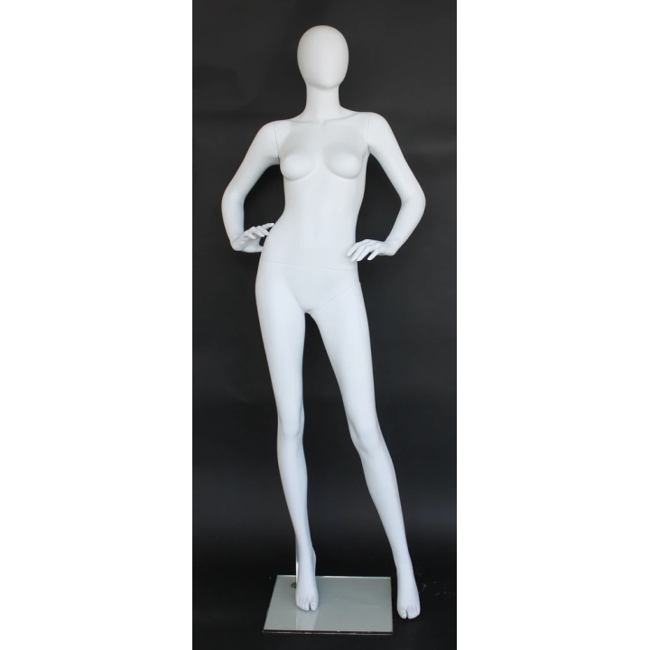 High-Fashion Angle Egg Head Female Mannequin -SFW70E-WT
