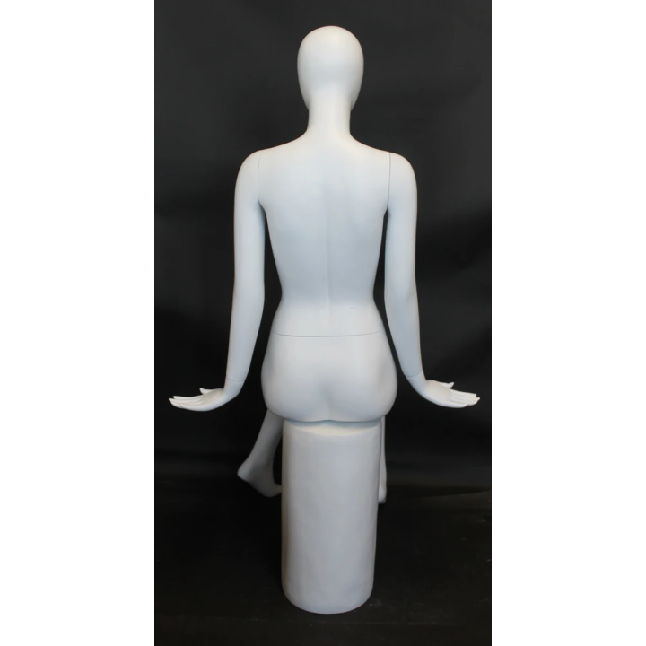 Modern Symmetry LUXE Sitting Female Mannequin Egg head Matte White -SFW98E-WT