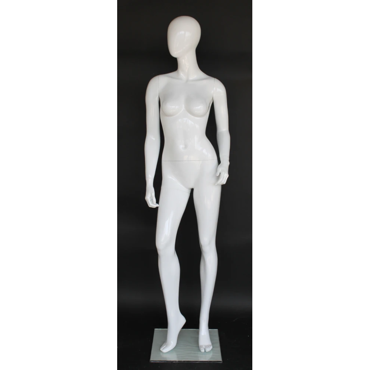 Glossy White Female Mannequin in Graceful Pivot pose -SFW83E-GW