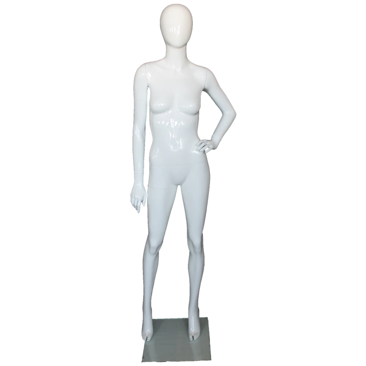 Glossy White Female Mannequin in Hand-on-Hip "Couture" Pose-SFW87E-GW