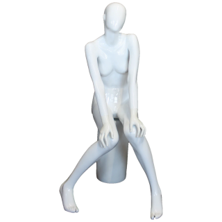Glossy White Relaxed Muse Seated Female Mannequin -SFW90E-GW