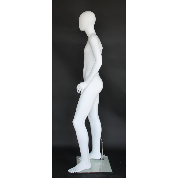 5 ft 7 in Tall Male Mannequin Egg head Matte white -CB19E-WT