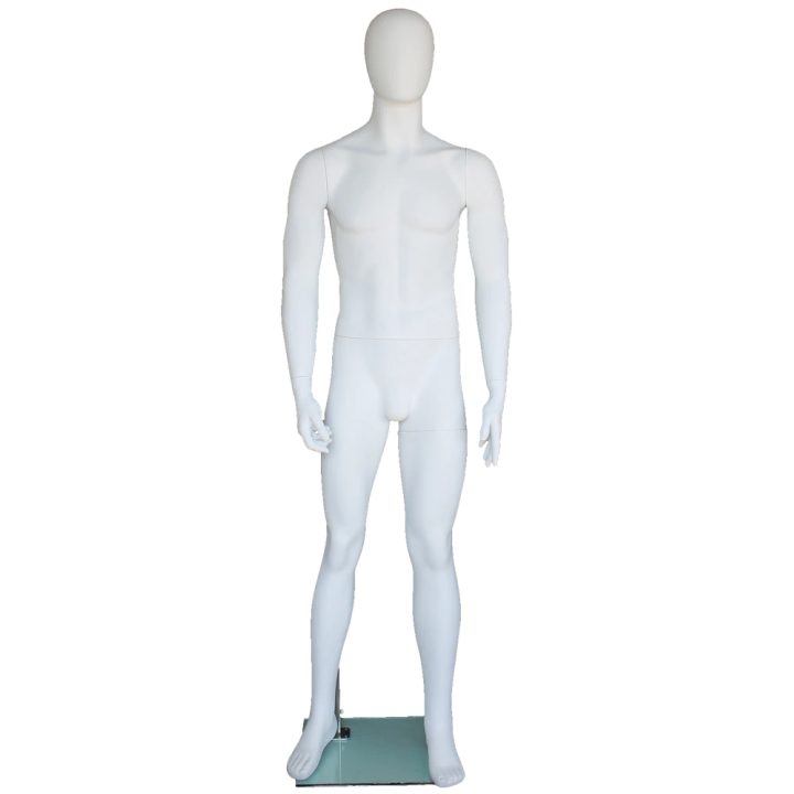 SFM25E-WT 6'2" Matte White Male Mannequin - Tall Standard Adult