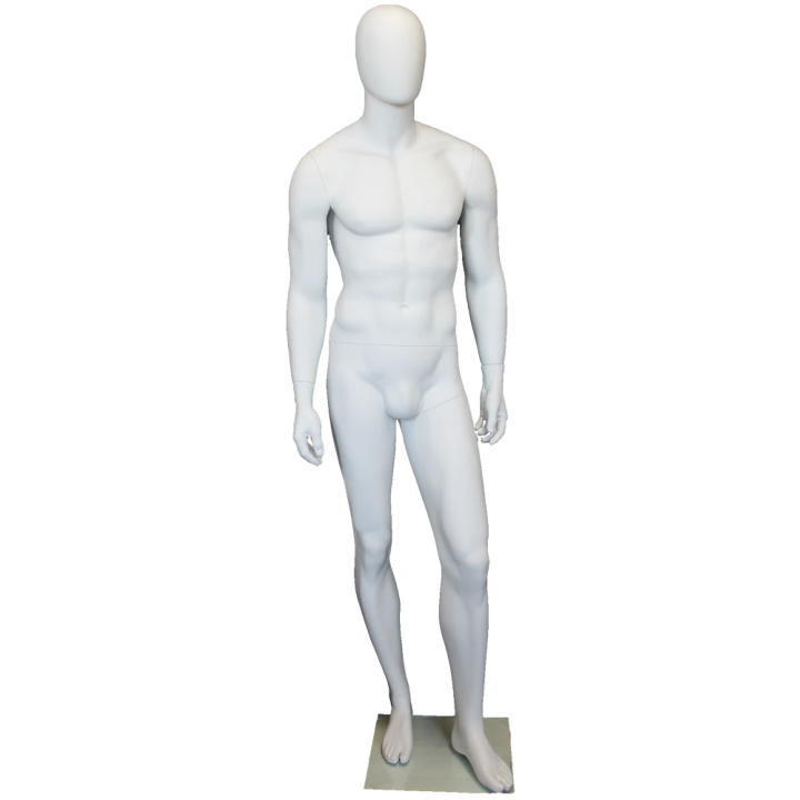 SFM21E-WT - 6'3" Matte White Male Mannequin - Athletic Walking Pose