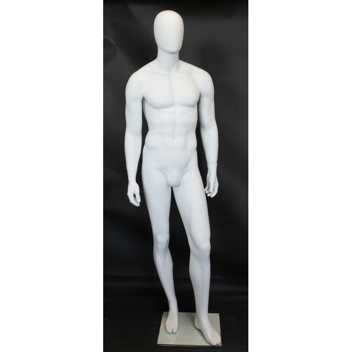 SFM21E-WT - 6'3" Matte White Male Mannequin - Athletic Walking Pose